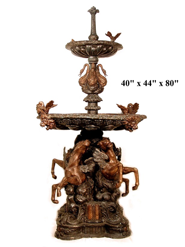 Bronze Horse Tiered Fountain